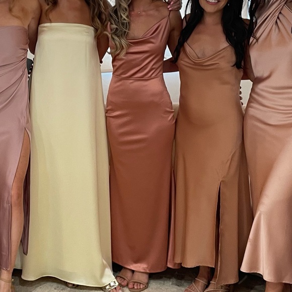 COPY - Mauve pink stretch silk dress - Picture 2 of 5